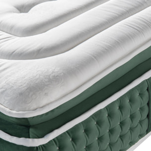 Ensemble matelas Jade & lit fixe Colisée | Mémoire de forme et ressorts ensachés | cadre à lattes | Tissu | Gris foncé