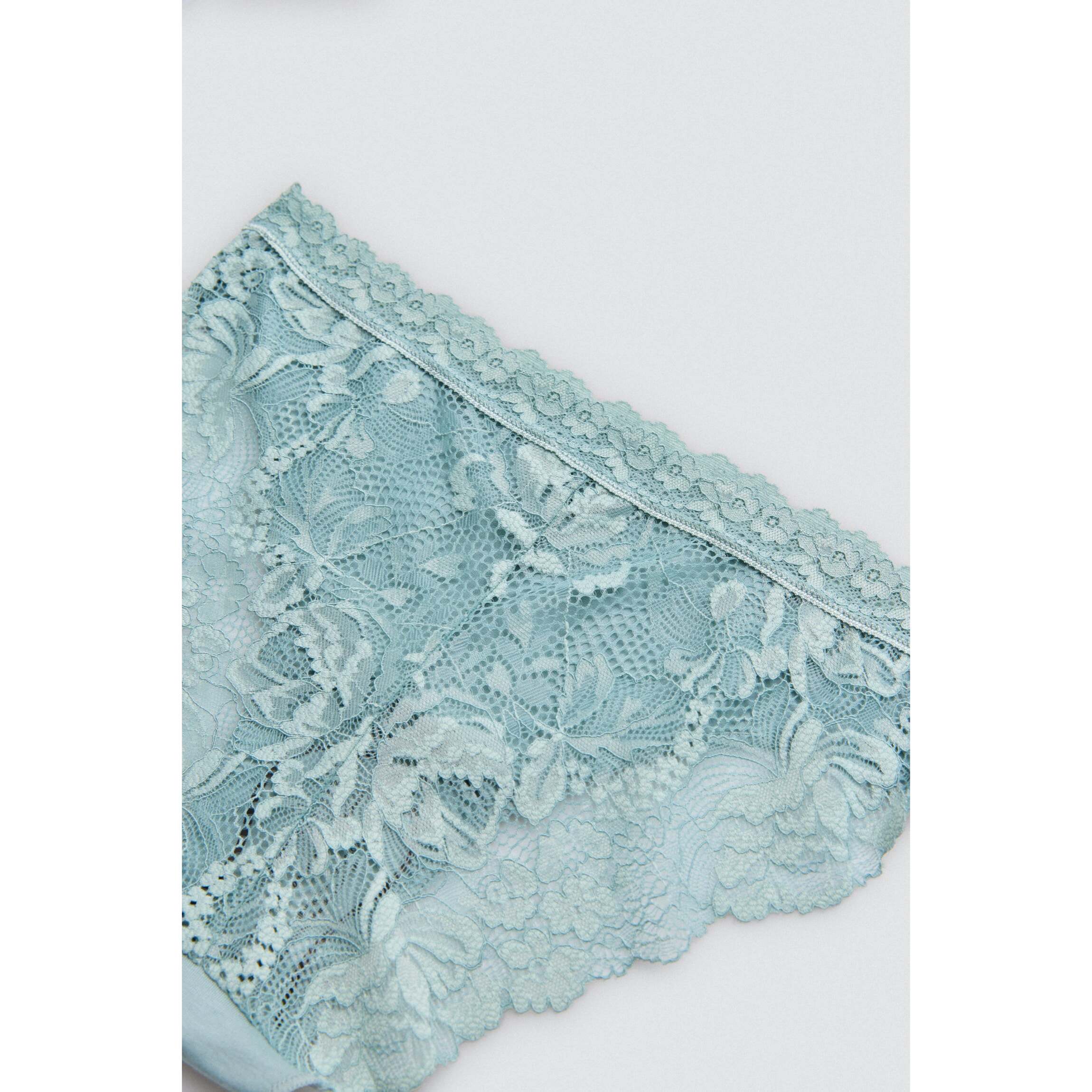 Mini mutandine di cotone con pizzo verde