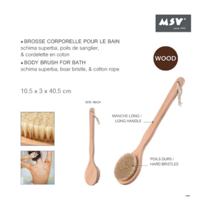 Brosse de bain en bois exfoliante MSV