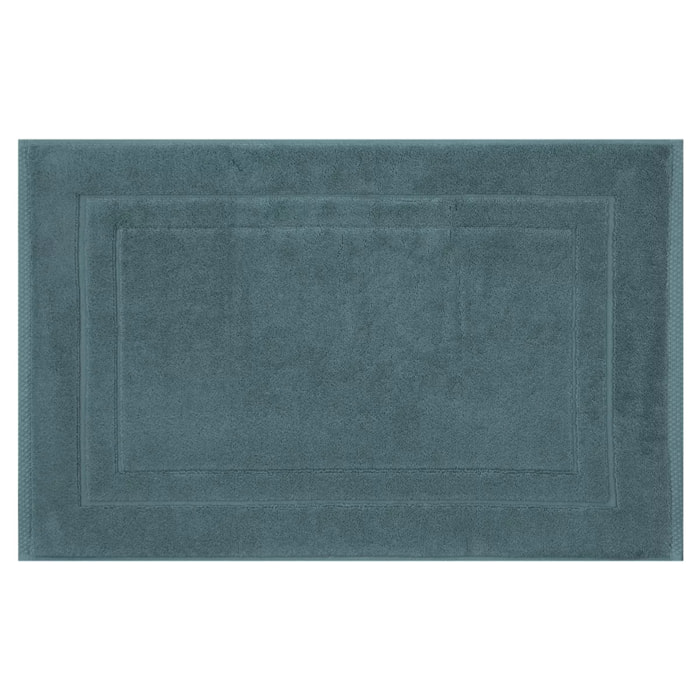 Tapis de bain pur coton 900 g/m² uni bleu Elea petrole