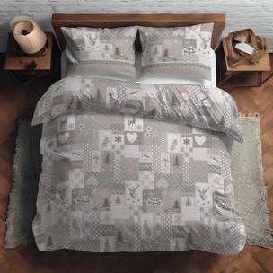 Parure copripiumino alpi beige 100% cotone