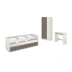 Dormitorio juvenil Axim Max Blanco Alpes - Basalto