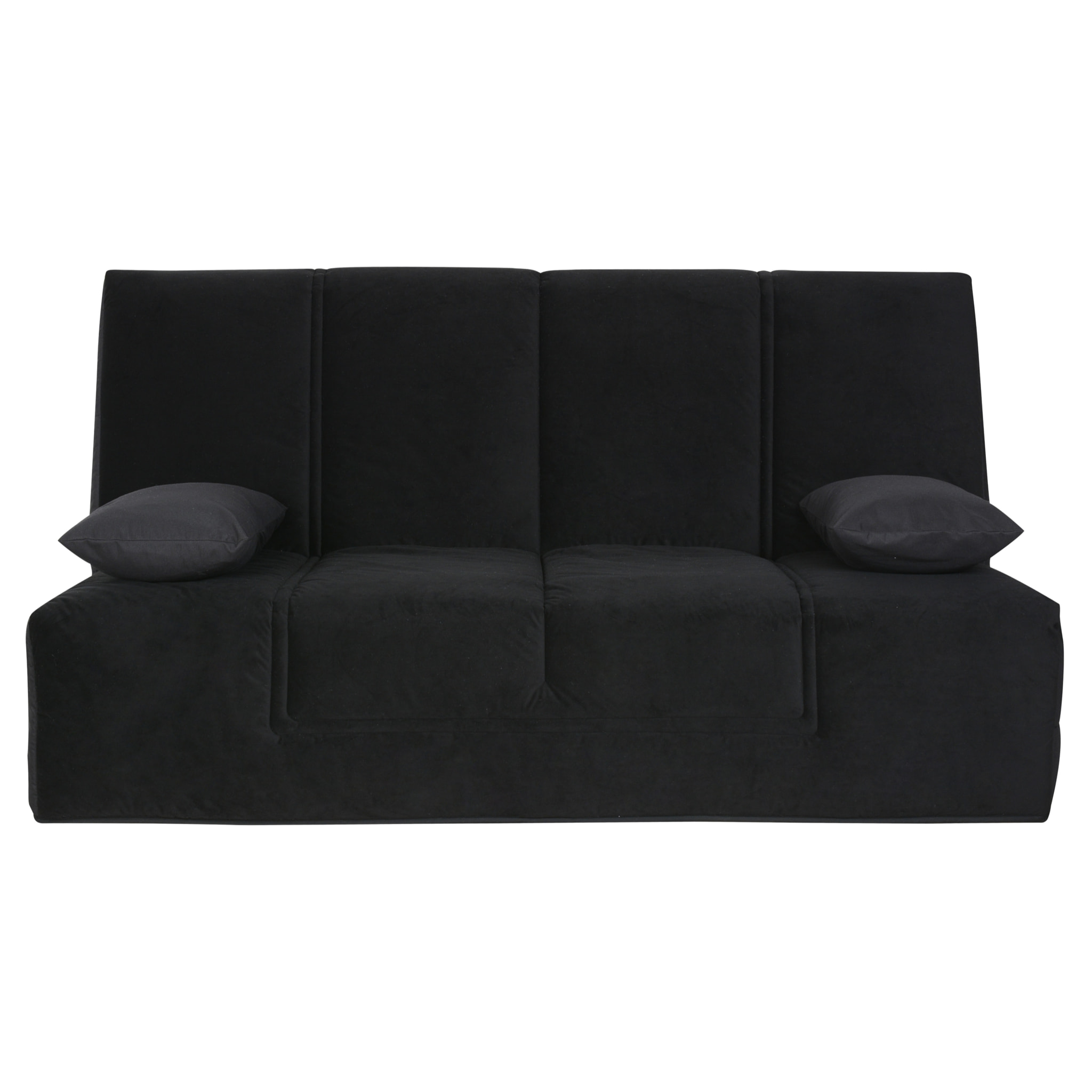 Banquette CC LOS ANGELES 130x190, matelas Dunlopillo, coton noir