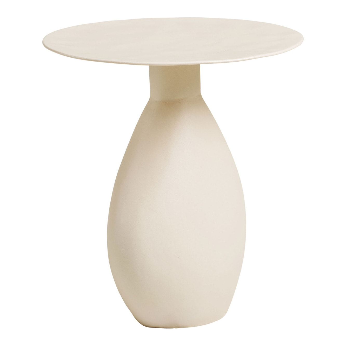 Tavolino d'appoggio Calais in metallo smaltato bianco sporco ø36×40 cm