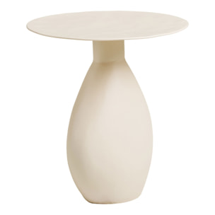 Tavolino d'appoggio Calais in metallo smaltato bianco sporco ø36×40 cm