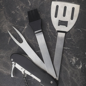 Set multiusos 5 en 1 para barbacoa en color negro bergner colección in black