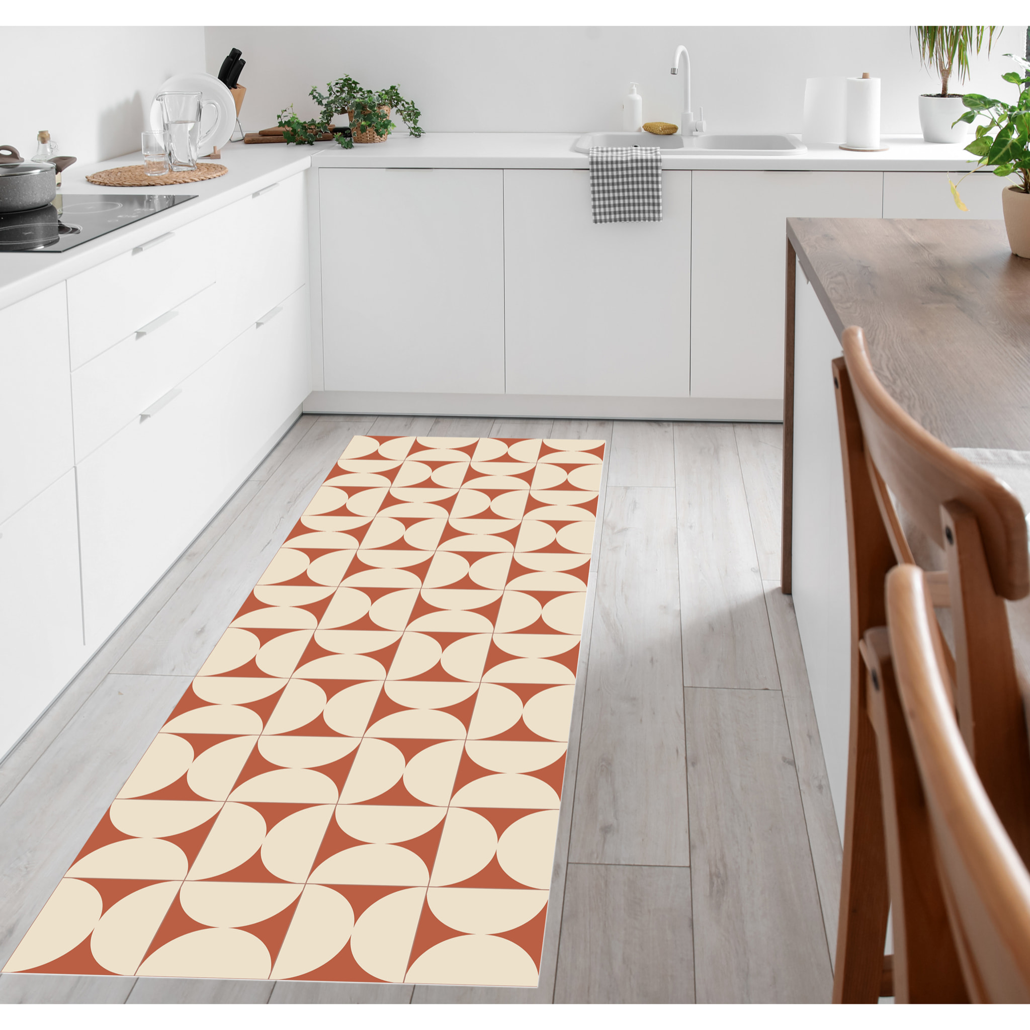 Alfombra de vinilo CERAMIKO, Retro terracota 50x140 cm