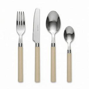 Set 24 Posate in Acciaio Inox 18/10, lavabile in lavastoviglie, design materico, Intrecci