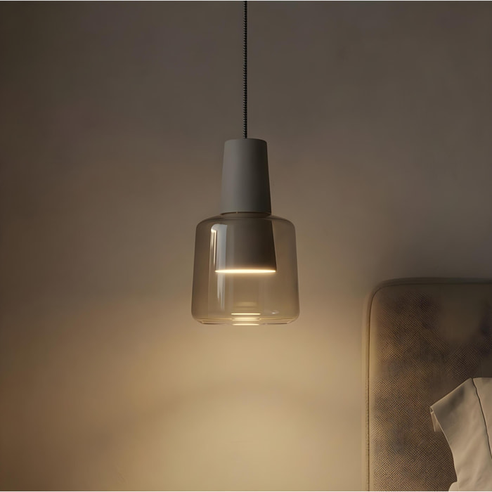 LEDS C4 Colgante Khoi Surfaced LED 22.7 Blanco cálido - 3000K ON-OFF Blanco 907lm