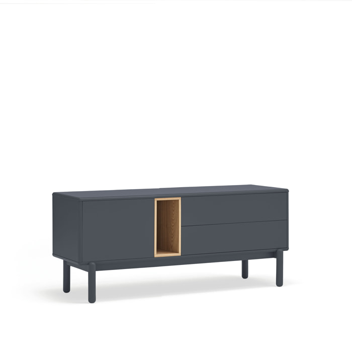 Mueble de televisión Corvo 1 puerta y 2cajones de 140cm gris antracita