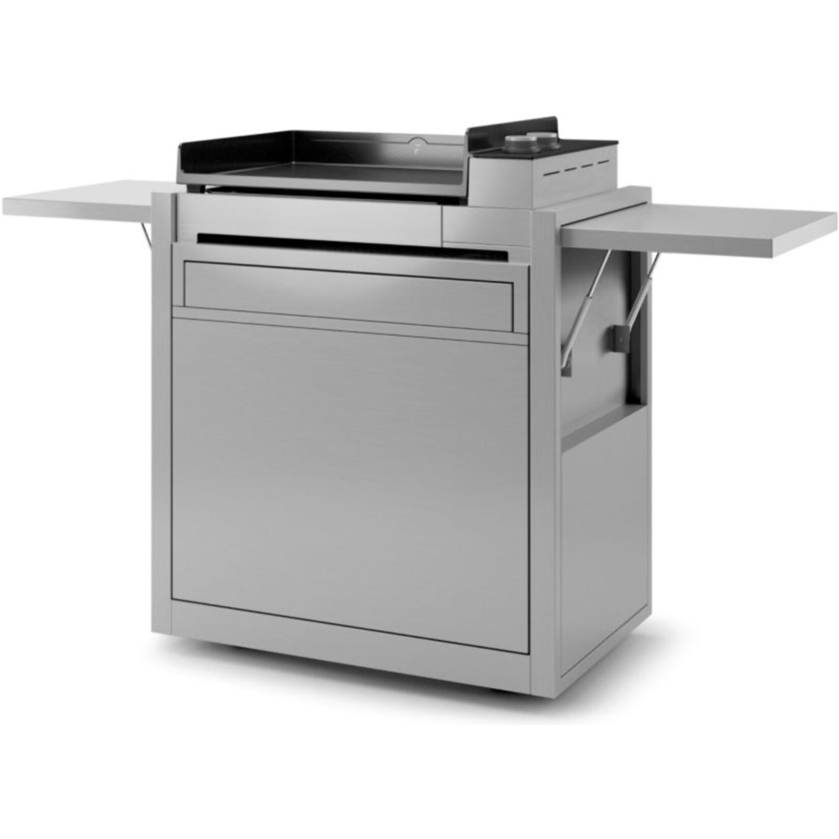 Chariot Plancha FORGE ADOUR CH PIF 60 en inox fermé compatible plancha Premium 60