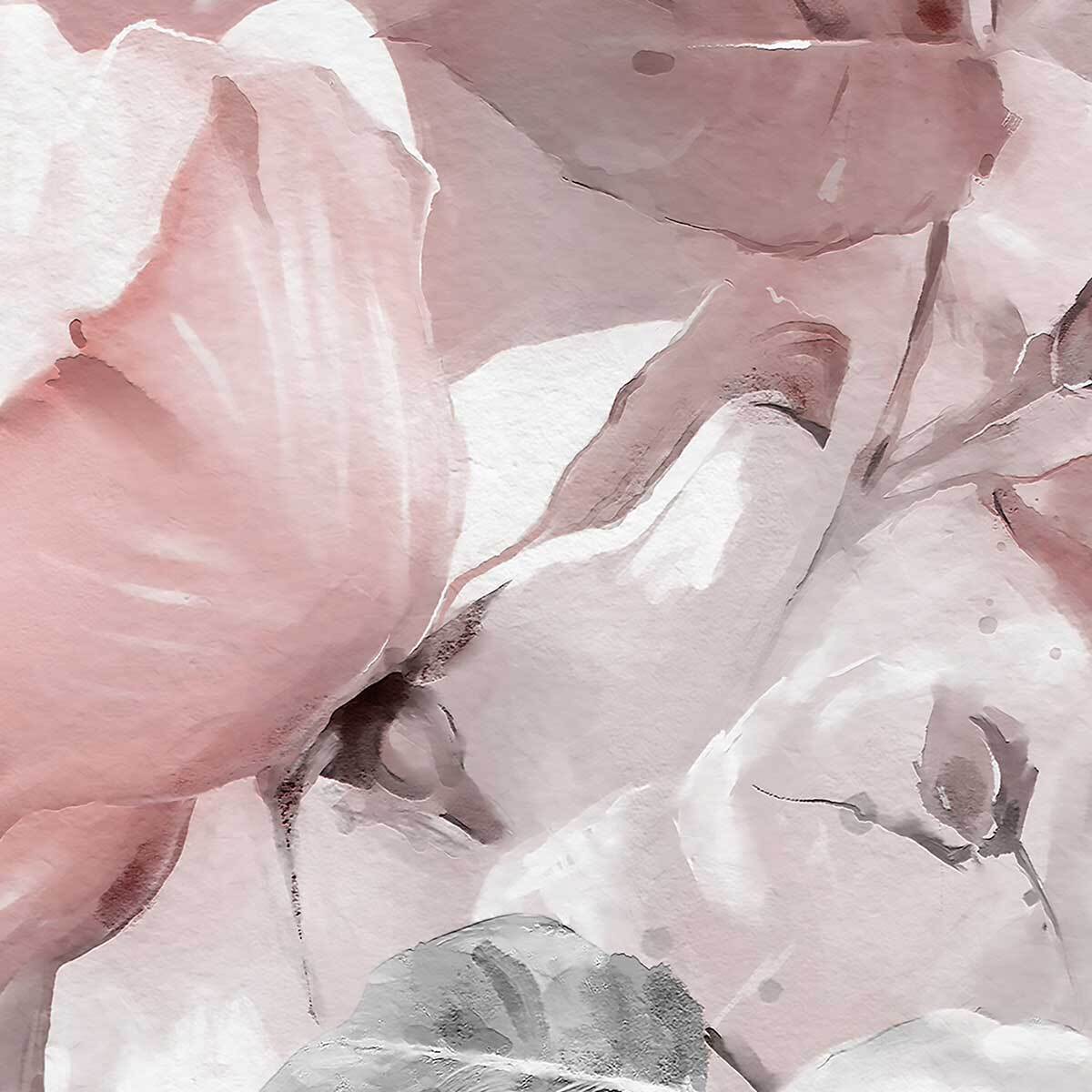 Affiche encadrée roses aquarelle pastel Affiche + cadre en métal - Noir