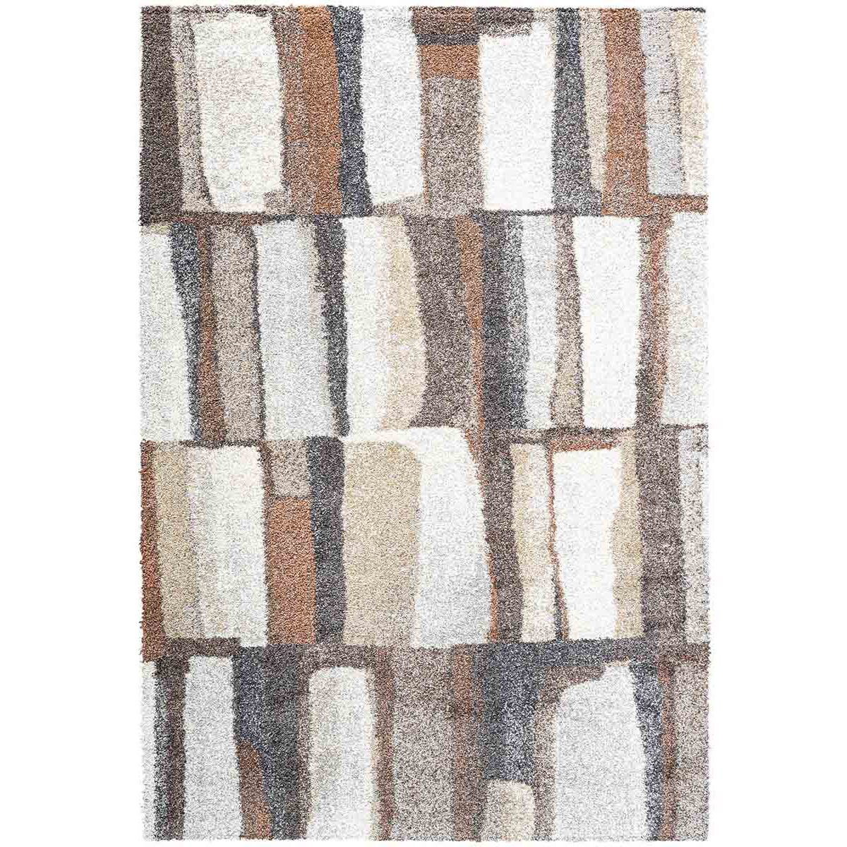 Tappeto Contemporaneo Beige Grigio Terracotta