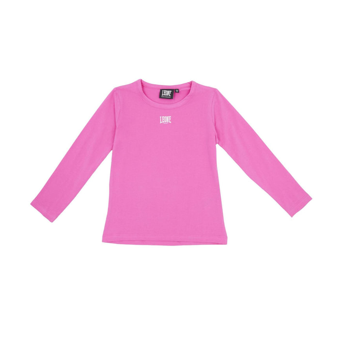 Camiseta de niña de manga larga con pequeño logo Basic