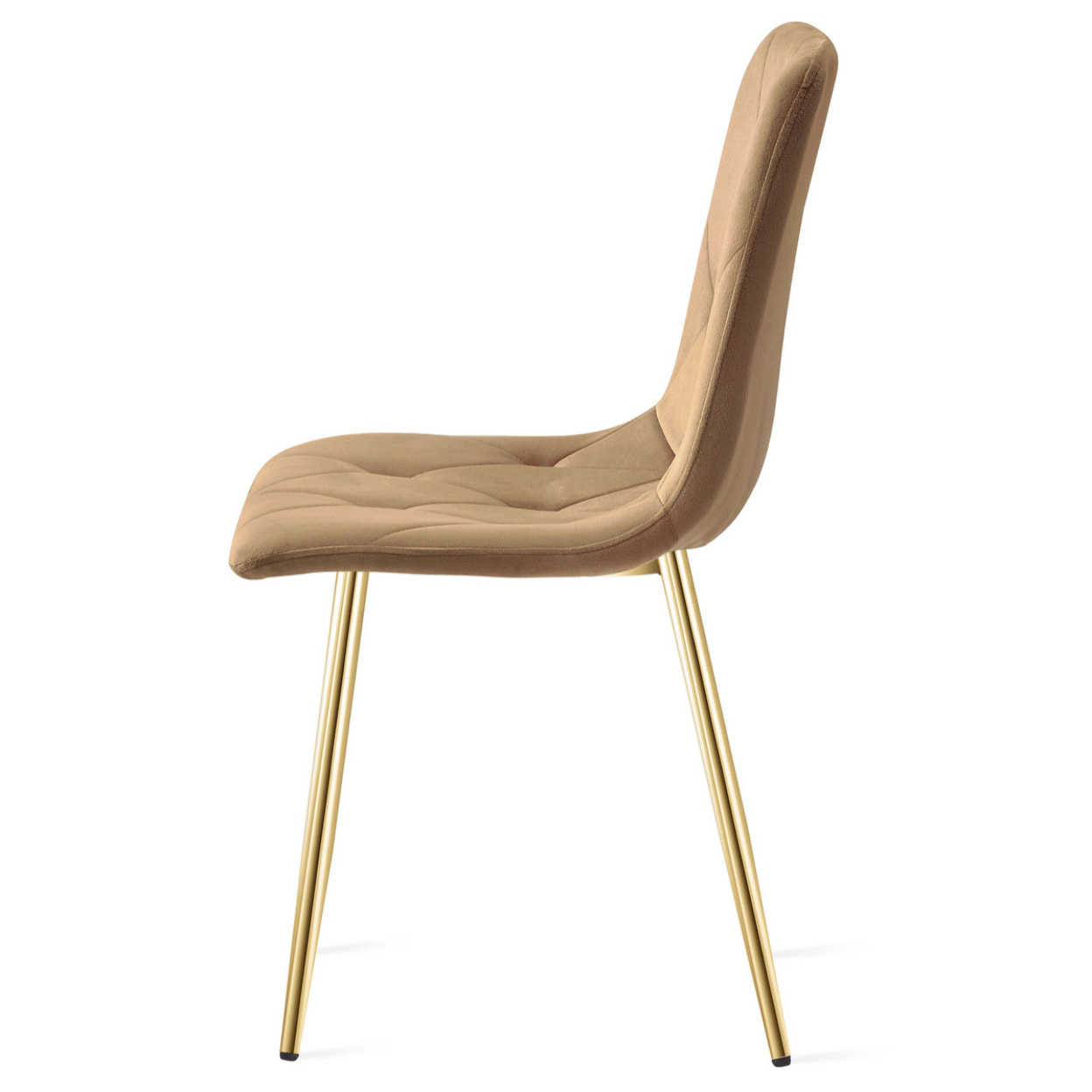 Set di 2 sedie Libra in velluto marrone e gambe oro