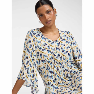 Elena Mirò - Vestido de viscosa estampado - Azul