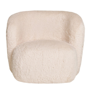 Maeto - fauteuil - en fausse fourrure - Ecru