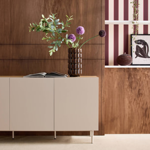 Buffet métal et décor bois 3 portes 150cm ASHTON