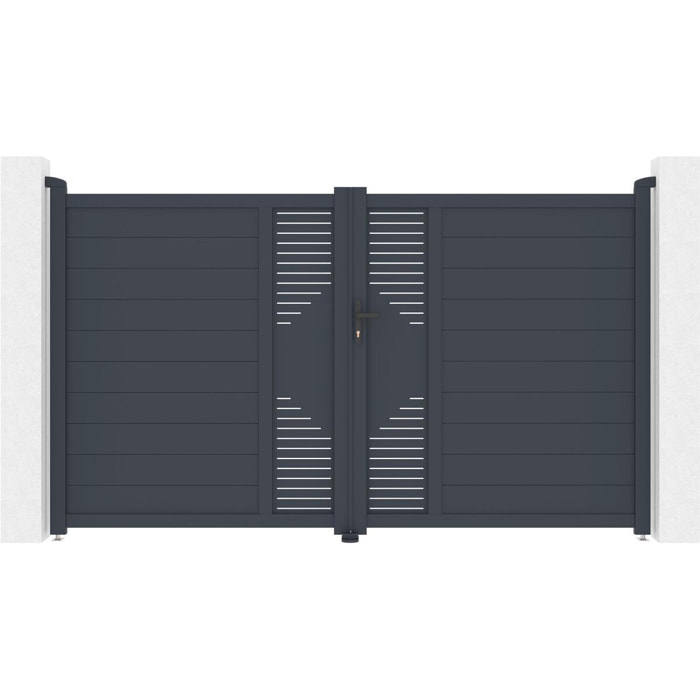Portail en aluminium ''Jean '' - 300 x 173 cm - Anthracite