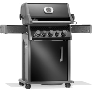 Barbecue gaz NAPOLEON Rogue RPS425RSIBPK2FRR noir 5 bruleurs sur chariot,  60x45 cm bruleurs latéral et arrière infrarouge