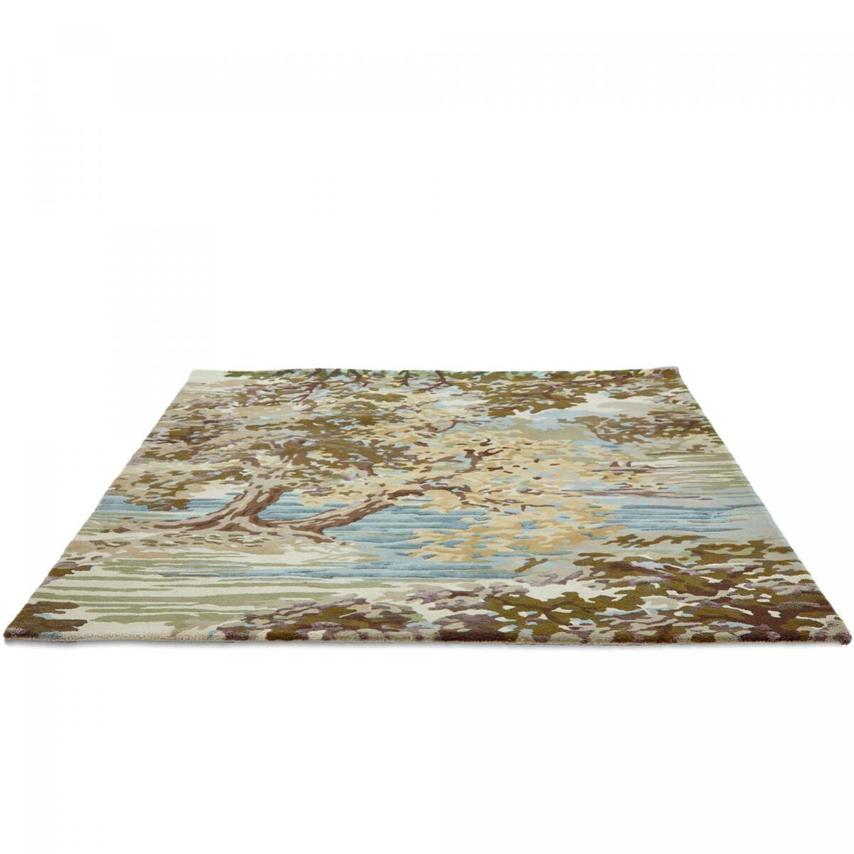 Tapis salon et chambre fait main en laine motif floral NIVA