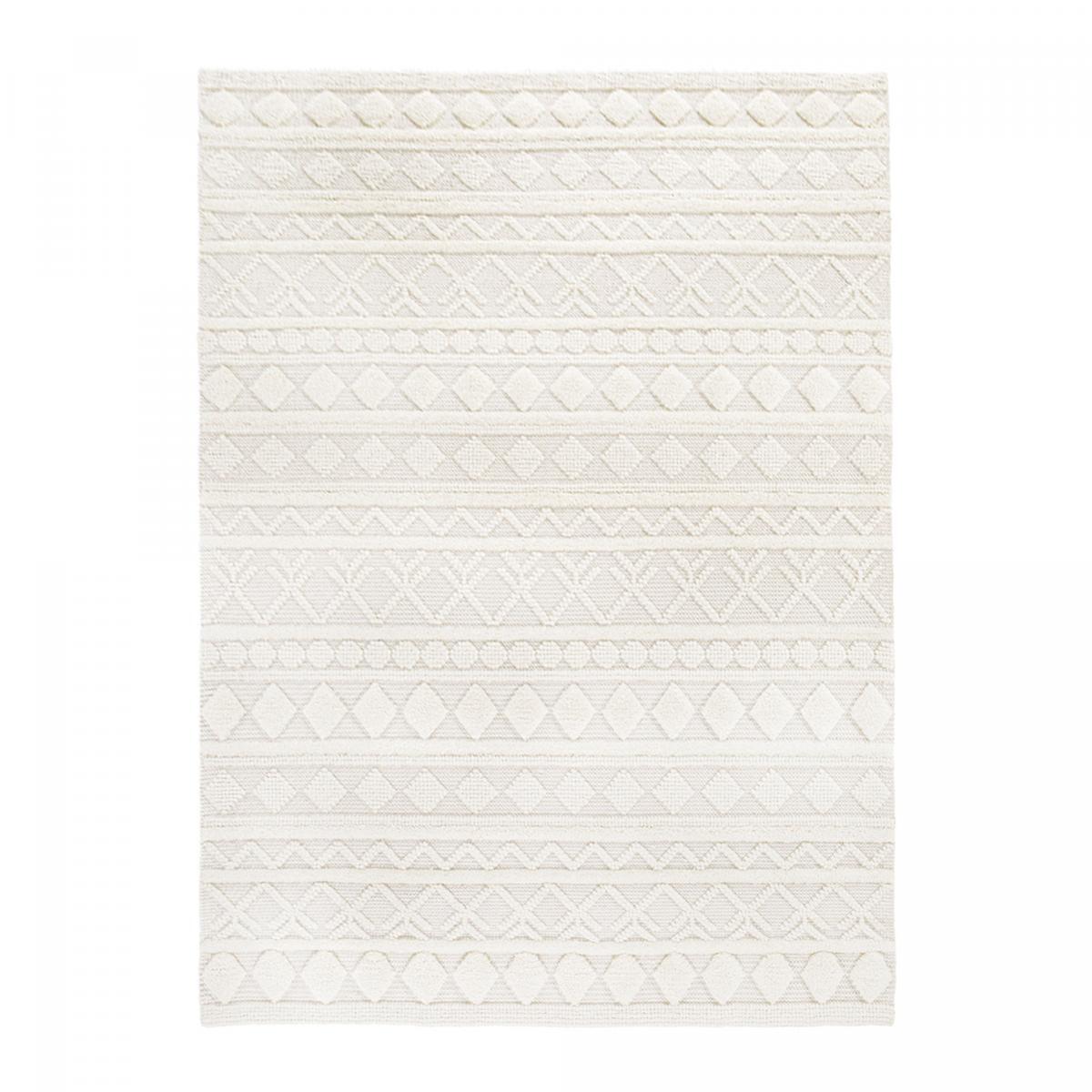 Tapis salon et chambre tissé en laine motif scandinave NECU