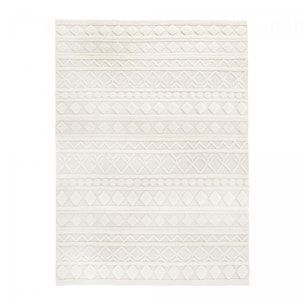 Tapis salon et chambre tissé en laine motif scandinave NECU