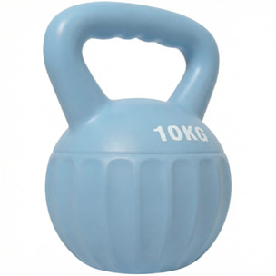 Kettlebell 10 Kg - prise ergonomique - entraînement musculaire & haltérophilie - PP bleu ciel