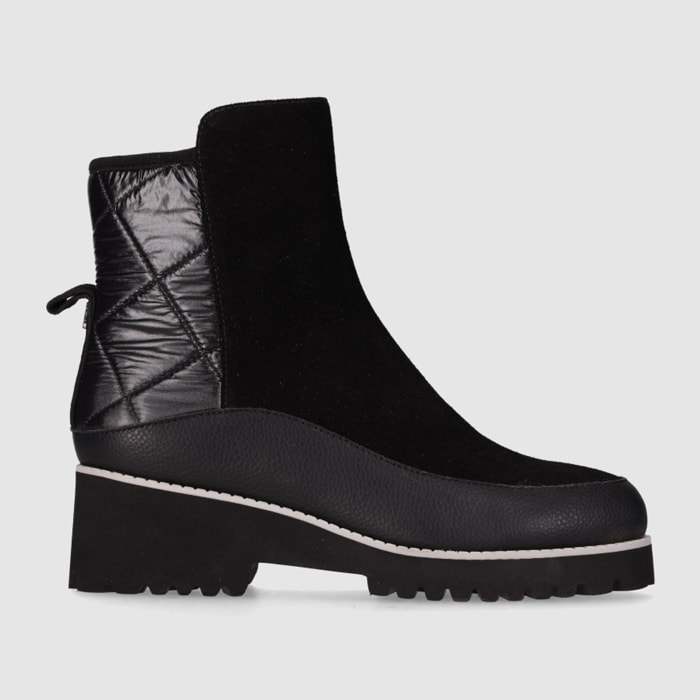 Botines de Serraje - Negro - Tacón: 5 cm