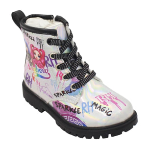 Anfibi Rainbow High con chiusura laterale Iridescenti Lei Easy Shoes Multicolor