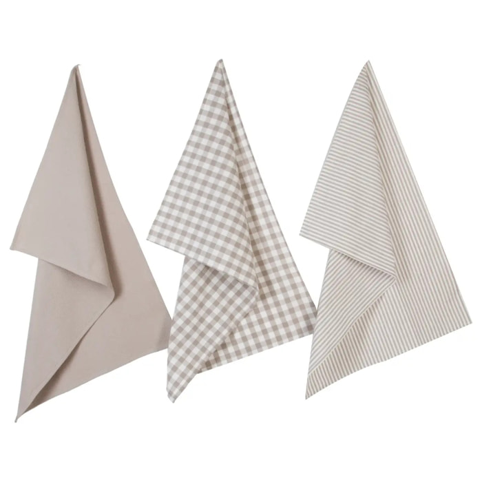 Lot de 3 torchons coton 45x70cm
