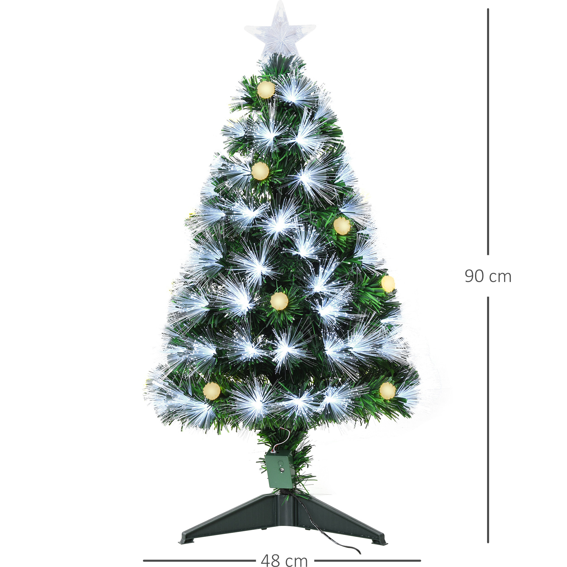 Sapin de Noël artificiel lumineux fibre optique LED 90 cm