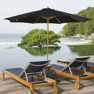 Parasol Ajustable Fácil De Transportar Ø3x2,5m Negro