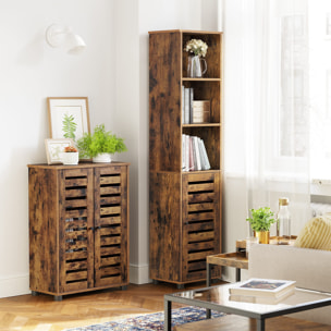 Mobiletto da bagno vintage Oskar in legno marrone rustico