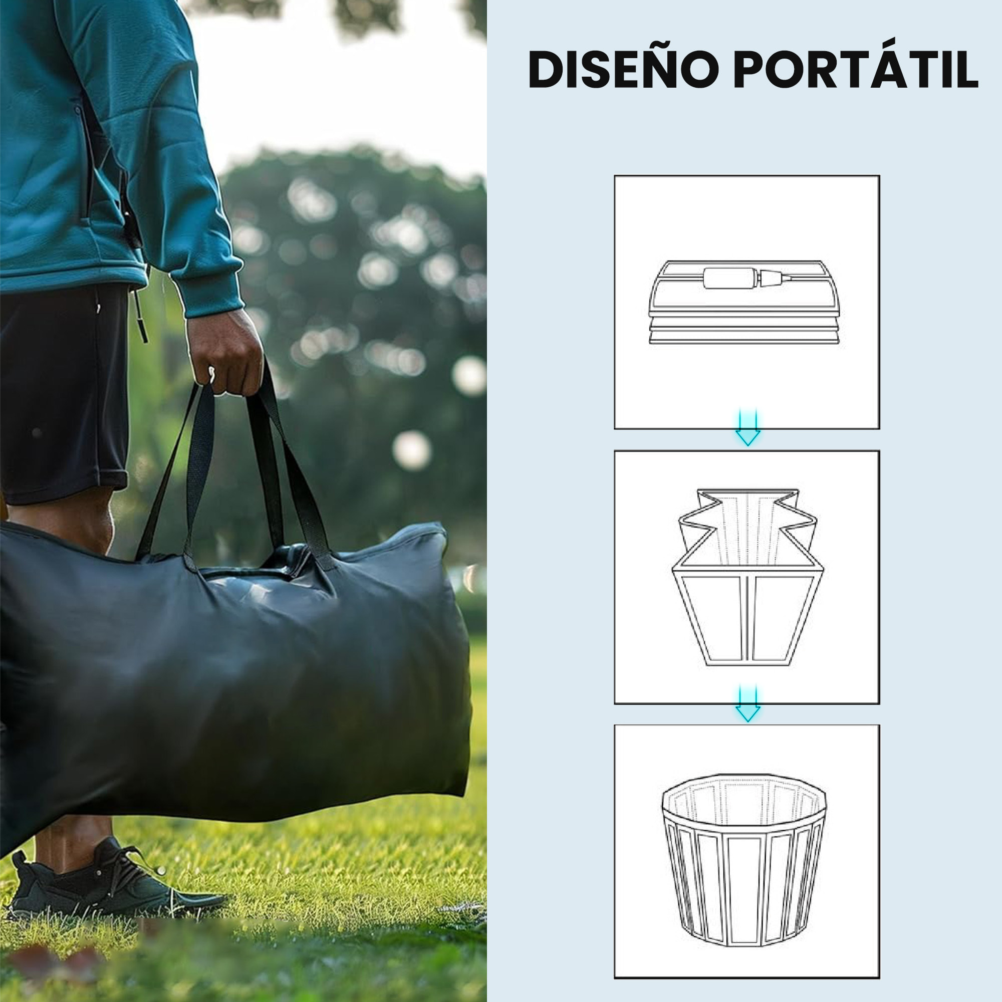Bañera de Hielo, 280L, Bañera Hinchable Portátil para Recuperación de Atletas en Agua Fría, con Cubierta y Bomba, Barril de Hielo de Múltiples Capas, para Interior y Exterior, Ø78x71 cm