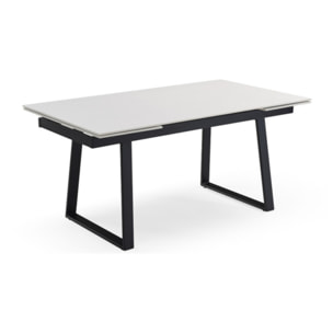 Table extensible céramique blanche 180/260 cm - 8 piètements - UNIK