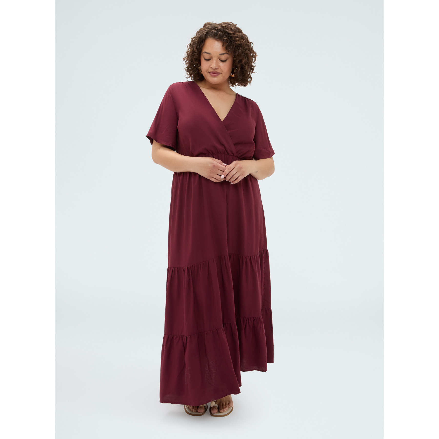 Fiorella Rubino - Vestido largo Smile en viscosa - Burgundy