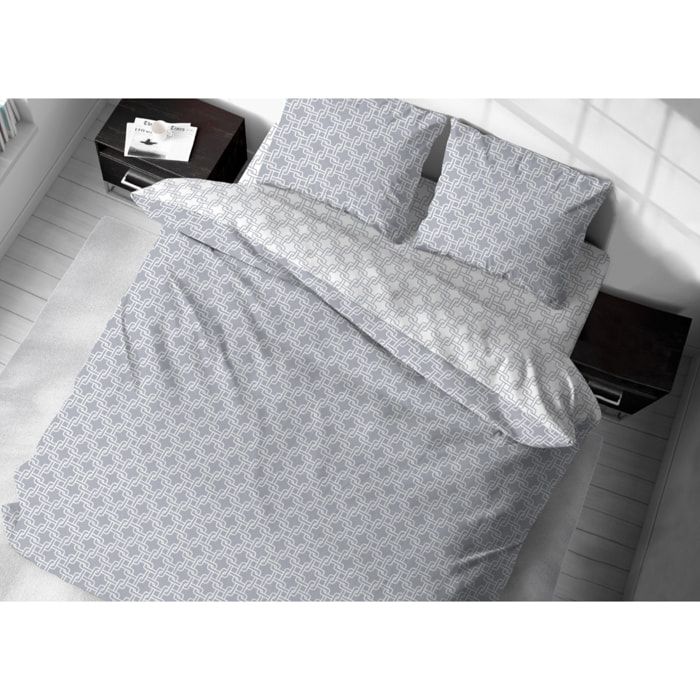 Copripiumino In 100% Cotone Disegno Catena