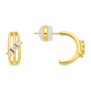 Pendientes de Circonita Brillante acabado en oro amarillo de 18k