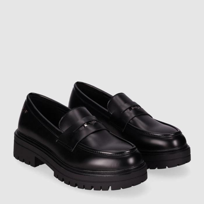 Zapatos de Piel Sintética - Negro - Tacón: Bajo