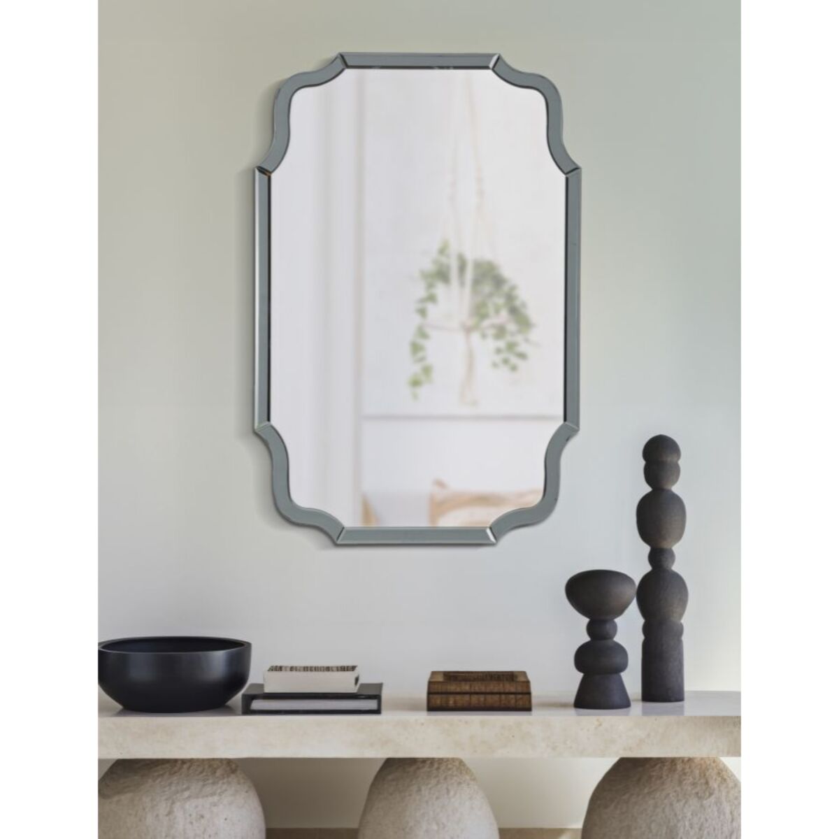 SPECCHIO DA MURO ISTANBUL GRIGIO CM 60X1X90 (MISURA SPECCHIO CM 54X84,5)