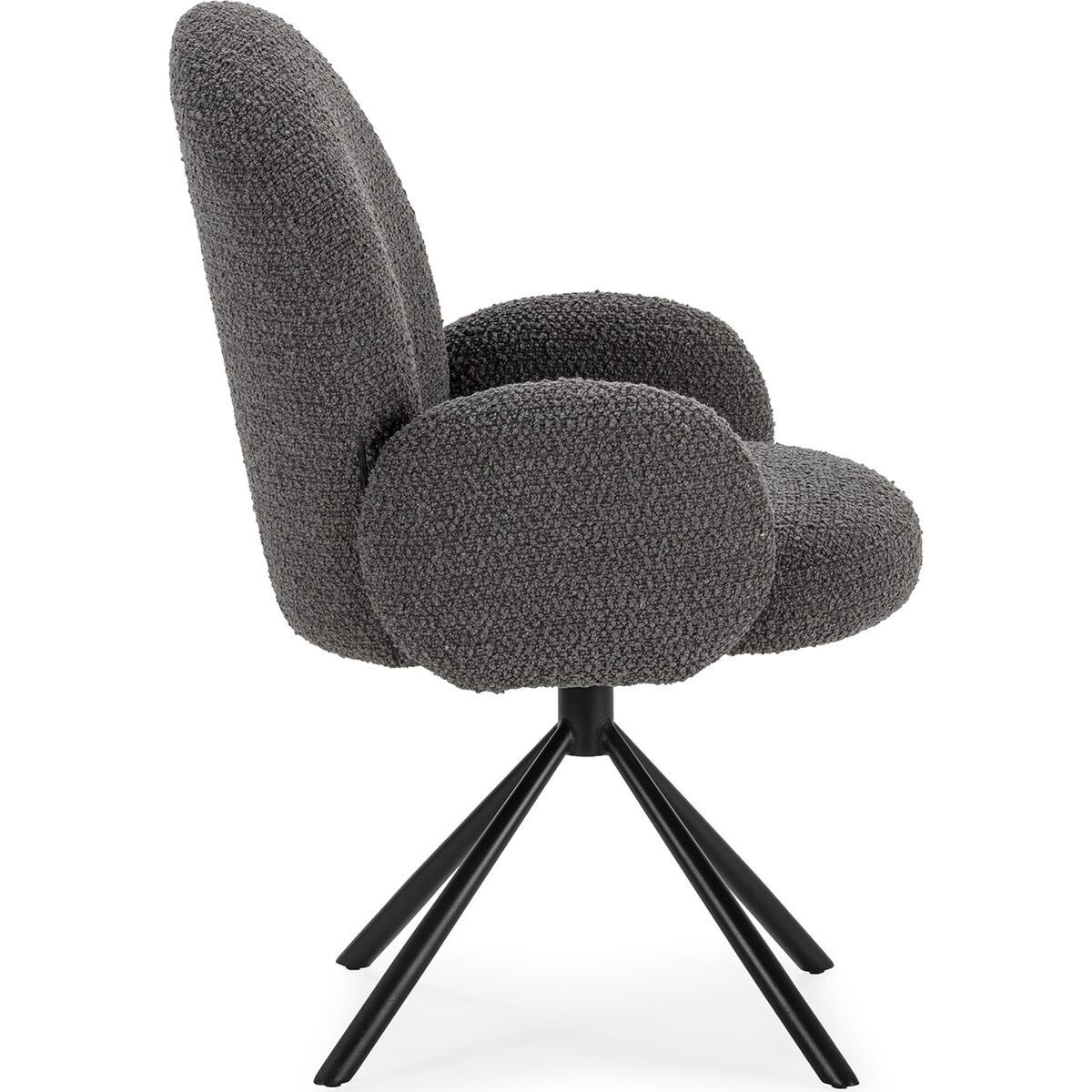 Fauteuil pivotant en tissu bouclé - OPALINE