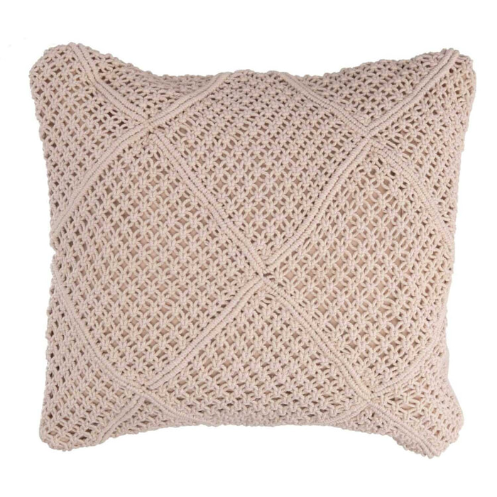 Fodera cuscino in tessuto macrame' bianco cm40x40