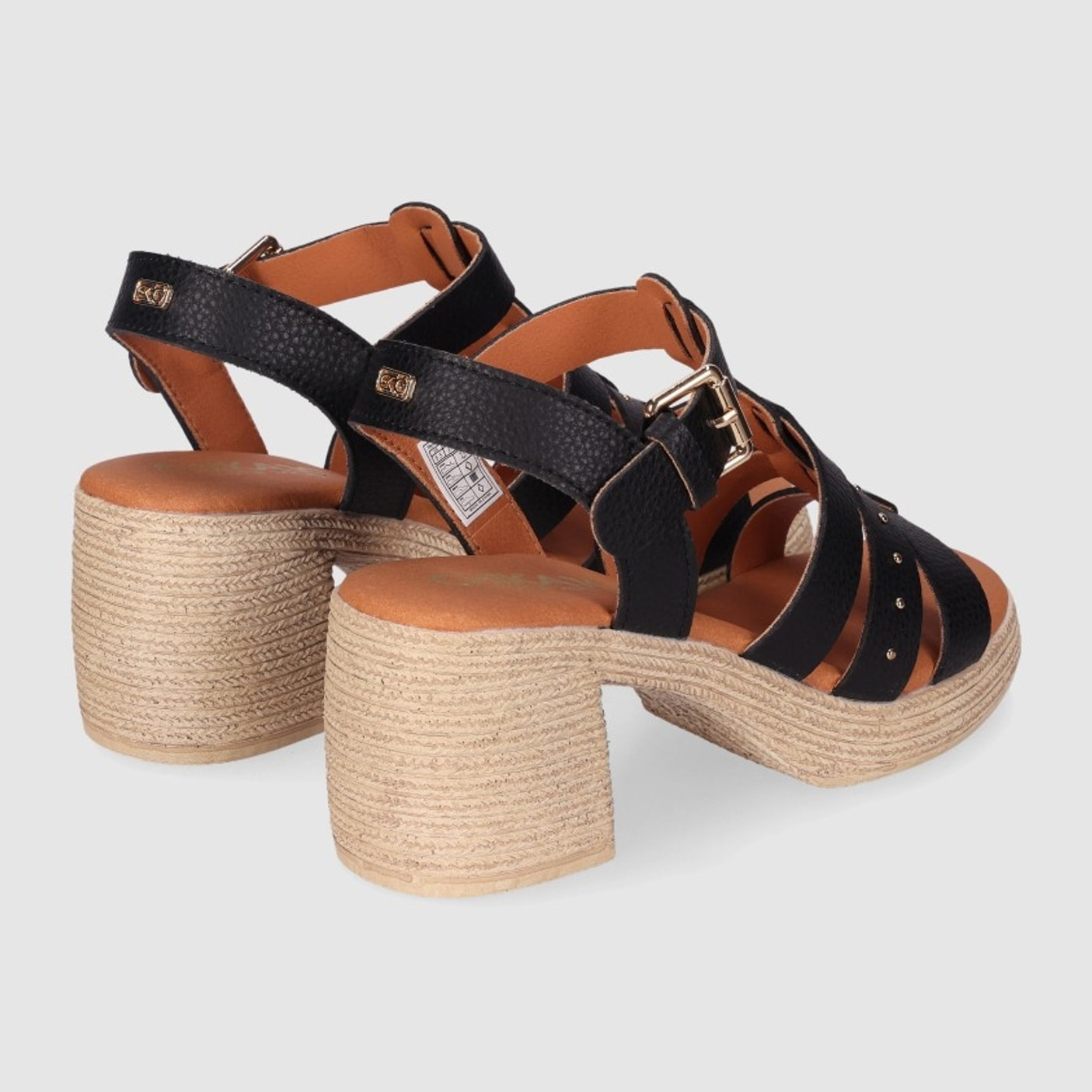 Sandalias de Piel - Negro - Tacón: 7 cm