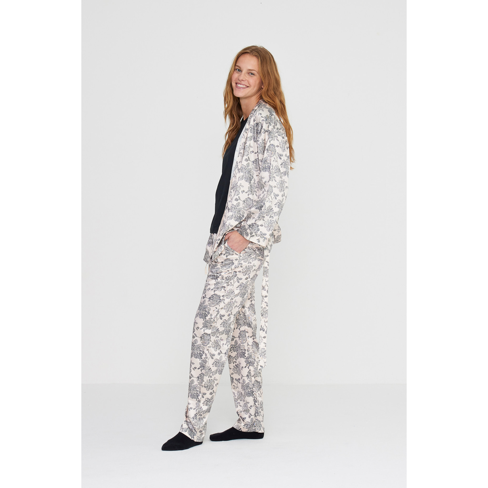 Completo tre pezzi donna lisette in raso e jersey invernale Noidinotte