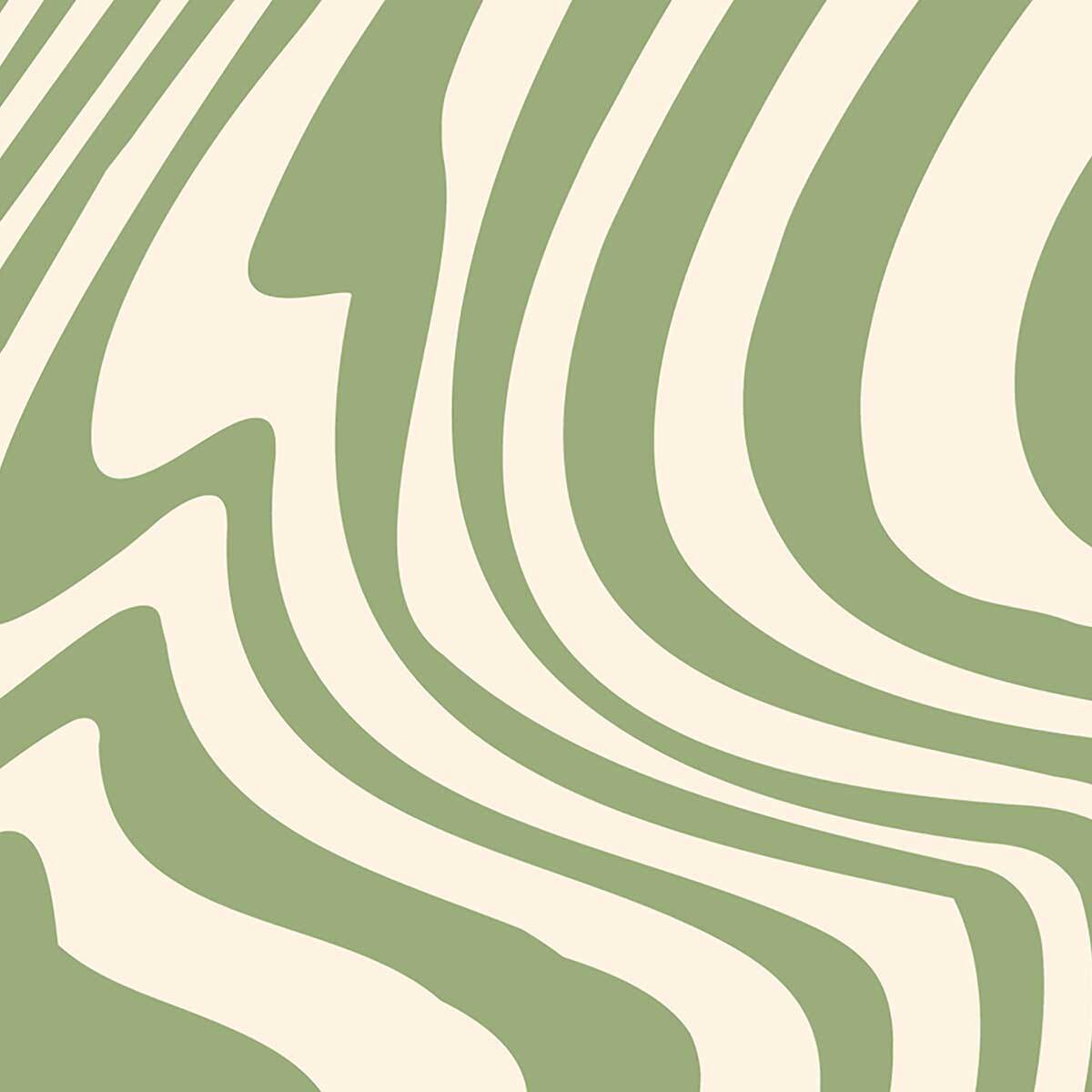 Tableau ondulations vert sauge Toile imprimée