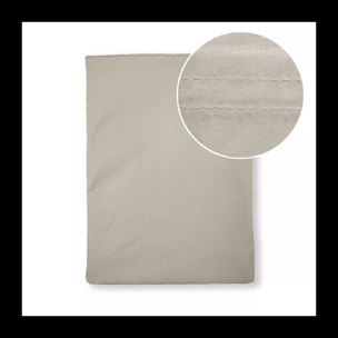 Drap plat percale de coton uni beige La percale francaise lin