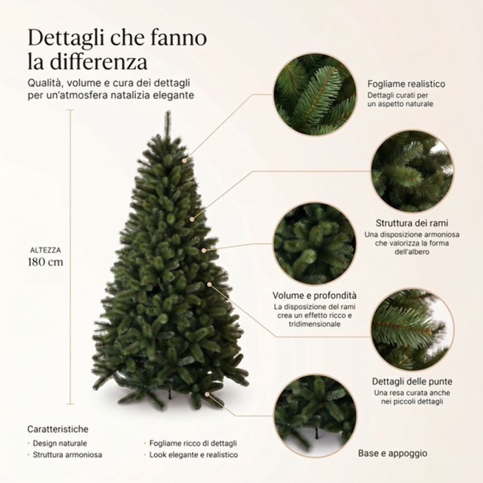 Albero di Natale artificiale in PVC e acciaio - VERDE