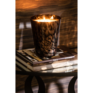 J-Line bougie parfumée Noa - Sandalwood - verre - noir/or - large - 95H