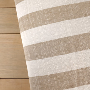 Édredon réversible coton flammé motifs rayures et vichy LOURMARIN - Beige